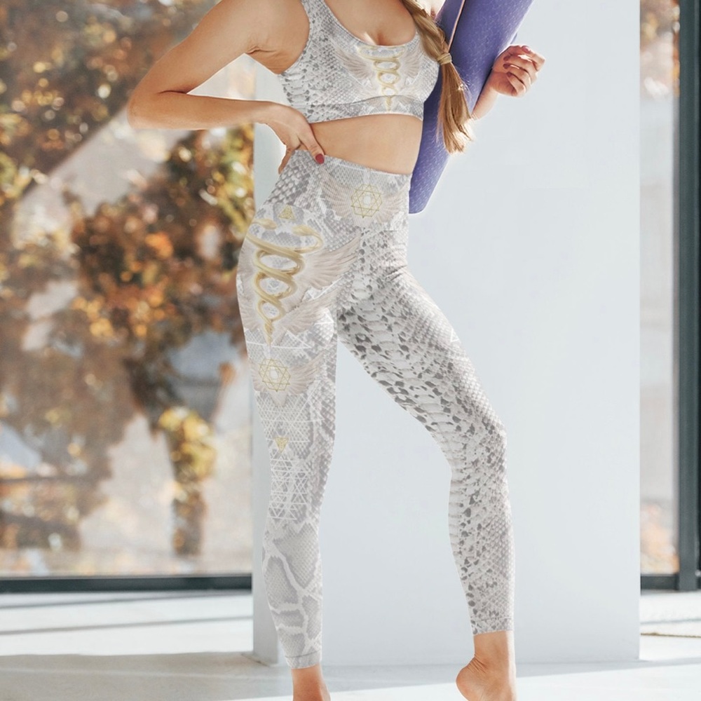 NWOT Handmade Sacred Geometry Kundalini Rising Serpent Yoga Leggings